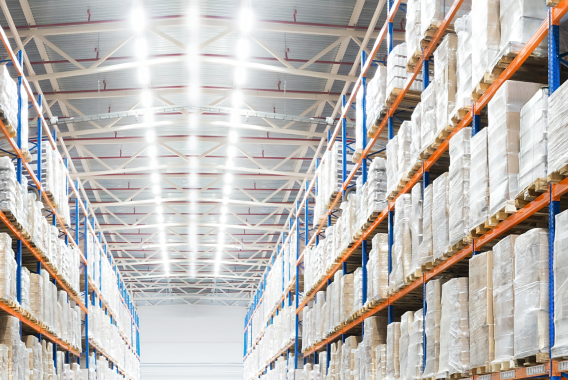 Retrofit warehouse ceiling with LED lights